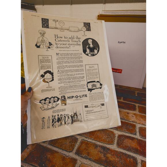 1918 Hip-O-Lite Marshmallow Creme Orig Vtg PRINT AD Add Caterers Touch Dessert - Picture 2 of 14